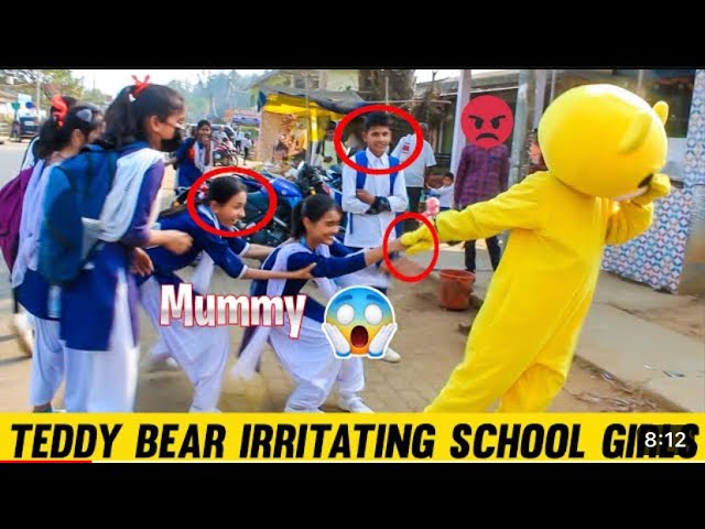 Irritating cute girls || epic reaction 😱😱|| teddy bear pranks || bokaro teddy