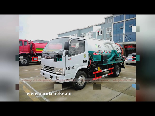China dongfeng 4 cbm Septic tank truck fecal suction truck