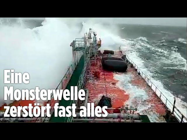 Lebensgefahr für Arbeiter: Monsterwelle haut Schiffsbrücke weg | Ostsee