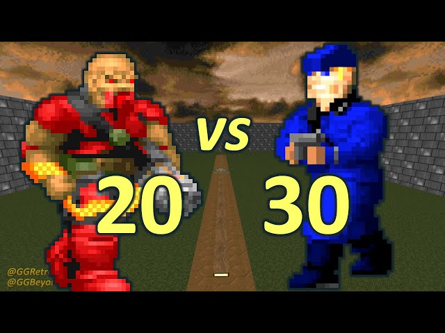 20 Chaingunners vs 30 Wolfenstein SS - Monster Infighting - Doom II Retro Battles