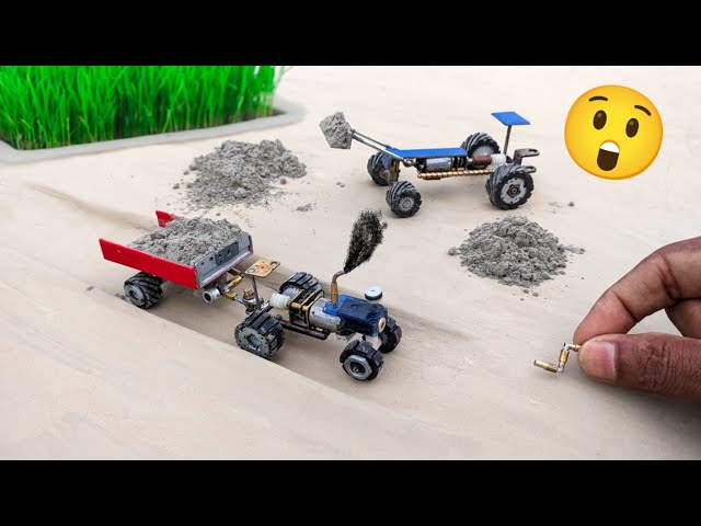 Diy tractor making road with fully loaded truck science project | @sanocreator