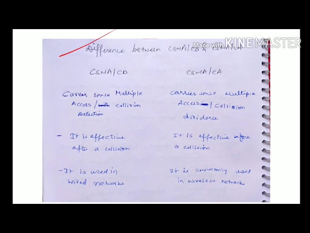 Difference between CSMA CD and CSMA CA - lecture 60/ computer network
