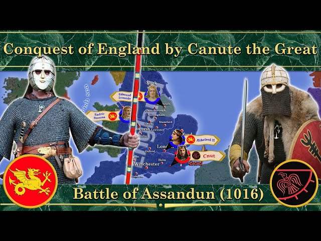 Conquest of England by Canute the Great. ⚔️ Battle of Assandun (1016)
