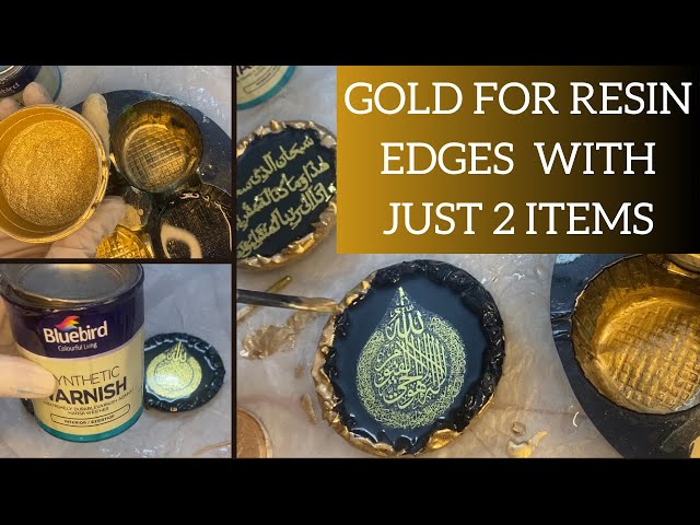 How to make gold liquid for resin edges at home | easy diy resin edging using only 2 things ✨