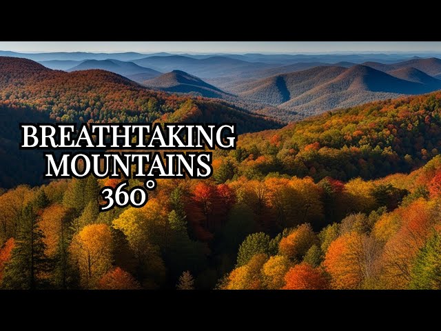 360° Aerial View: Breath-taking Blue Ridge Mountains from Above