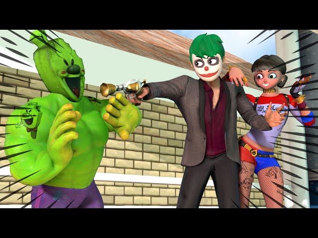 Scary Teacher 3D - Nick Joker VS Icrem hulk - rescue Tani Harley Quinn  - Bluebuzz Animation