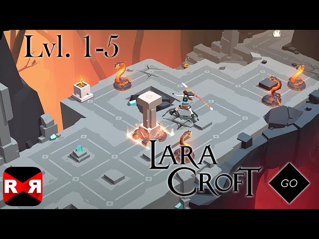 Lara Croft GO - The Cave of Fire Lvl. 1-5 - iOS / Android - Walkthrough Gameplay