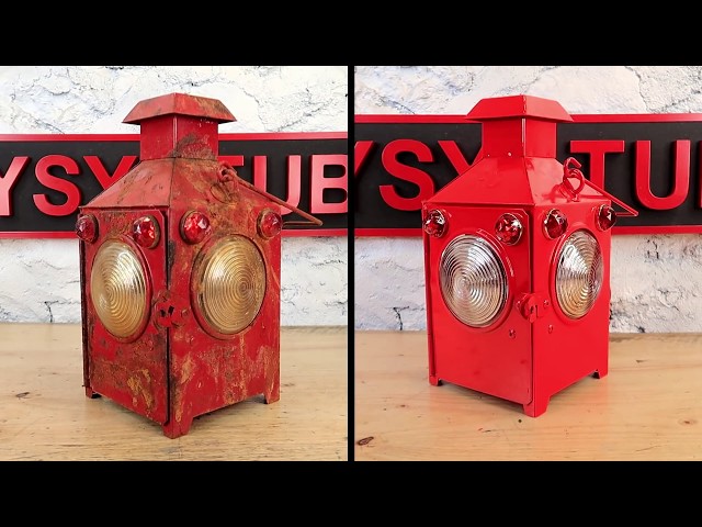 Old Railroad Flame Lantern Restoration