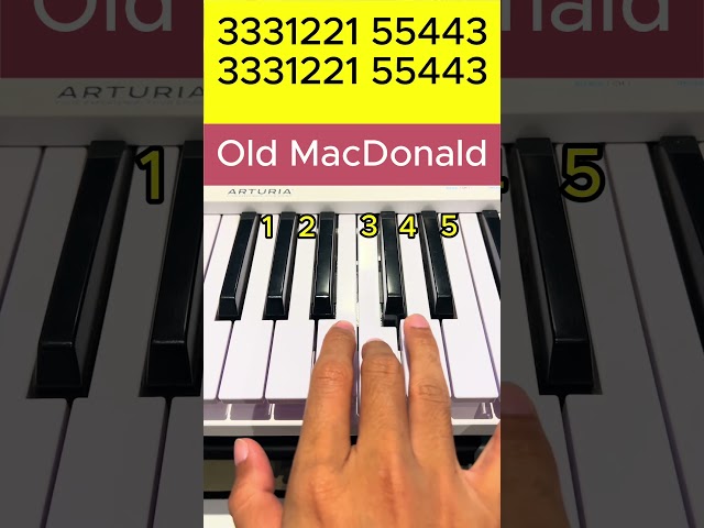 Old MacDonald (Simple Tutorial)  #piano #pianotutorial #oldmacdonaldhadafarm