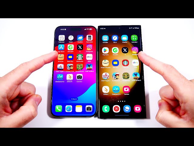iPhone 15 Pro Max vs Galaxy S23 Ultra Speed Test (One UI 6)