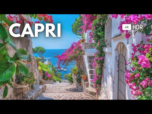 كابري، إيطاليا 🇮🇹 😍 الجزيرة الأكثر أناقة وفخامة 🌺 جولة سيرا على الأقدام 4K HDR