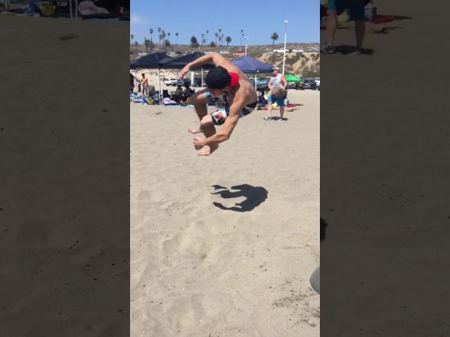 Beach side flip with exercise ball