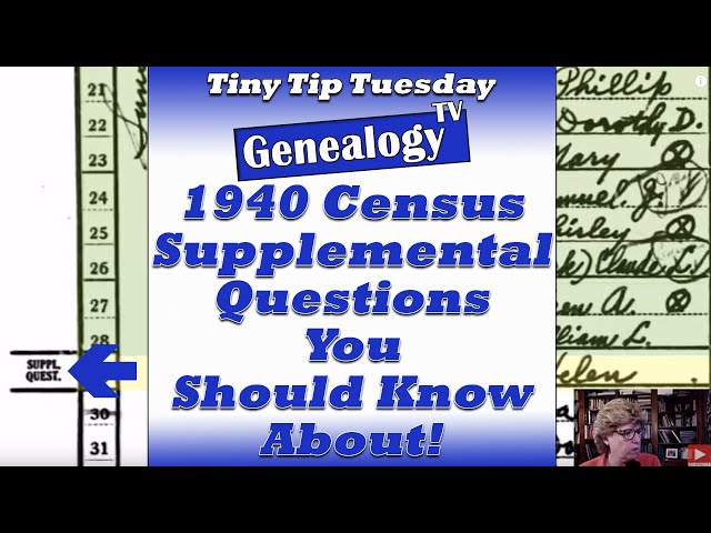 "1940 U.S. Federal Census, Supplemental Questions" Genealogy Research (Research Your Family Tree)