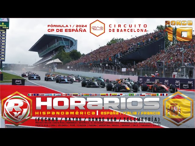 Horarios Fórmula 1 GP de ESPAÑA 2024 (Hispanoamérica, Italia y Francia) / ¡NO TE LO PIERDAS!