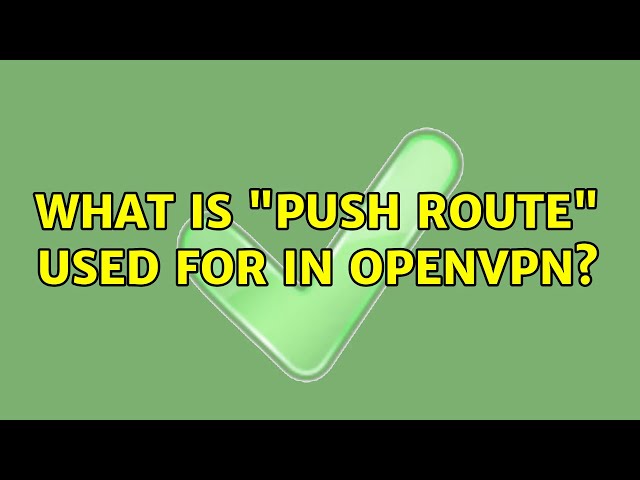 What is "push route" used for in OpenVPN?