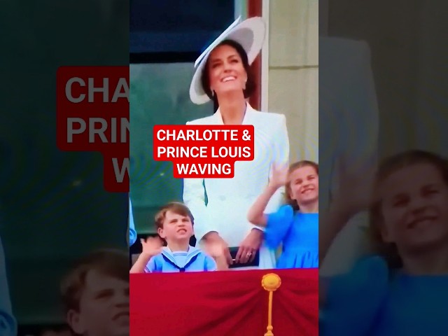 CATHERINE👑🥰PRINCE CHARLOTTE AND PRINCE LOUIS WAVING#britishroyalfamily #queenelizabeth #shortsviral
