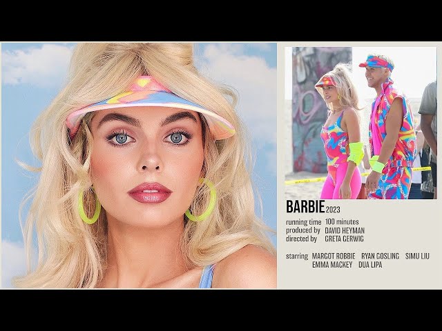 Margot Robbie BARBIE MOVIE Makeup🛼💖👱🏻‍♀️ + '90s Roller Skate Barbie Costume!