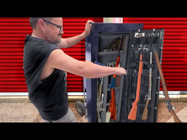 HIS SAFE WAS FULL OF GUNS... We cracked it open! Let's look inside!
