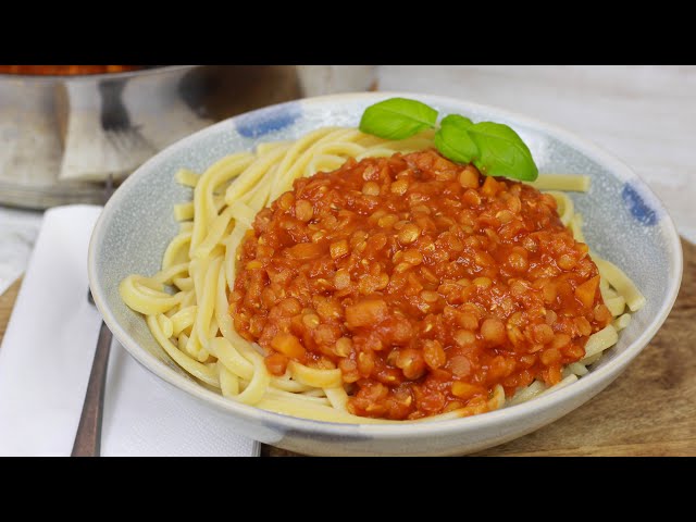 Spaghetti Bolognese mal Vegan I Linsen Bolognese - Unfassbar lecker
