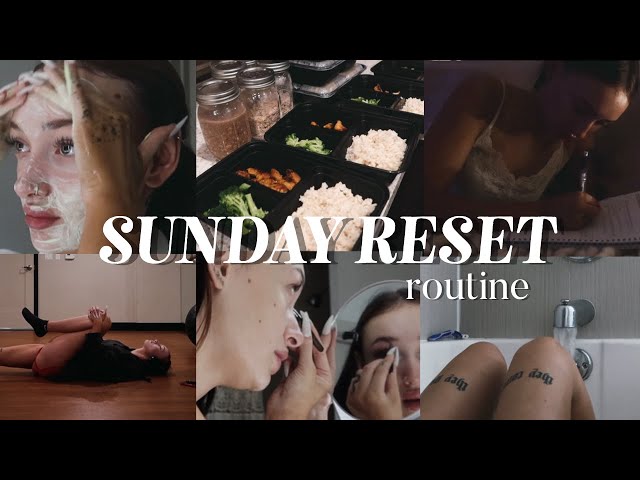 SUNDAY RESET ROUTINE | deep cleaning, meal prep, self care, work out, journaling, grocery shopping