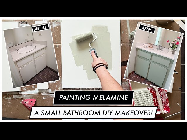 Home DIY Projects - Painting Melamine, a Bathroom Makeover