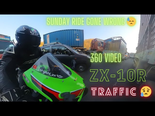 Ride Gone Wrong  -  Kawasaki ZX-10R Stuck in Traffic [360 Video] #kawasaki #superbike #bikelife