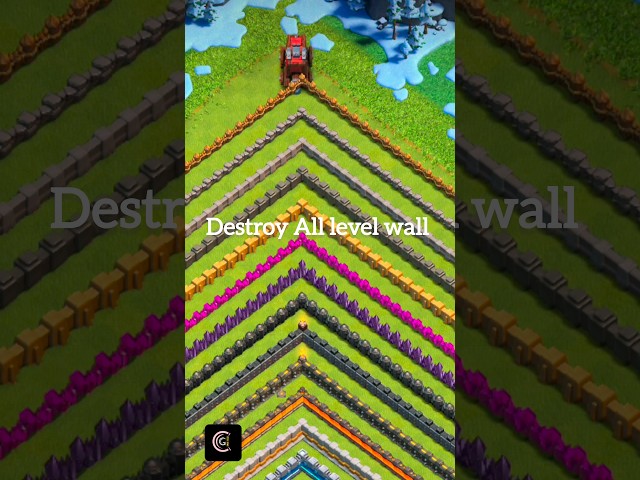 Level.1 Wall Wrecker Vs All level wall || Clash of clans || #viralshort #coc #clashofclans