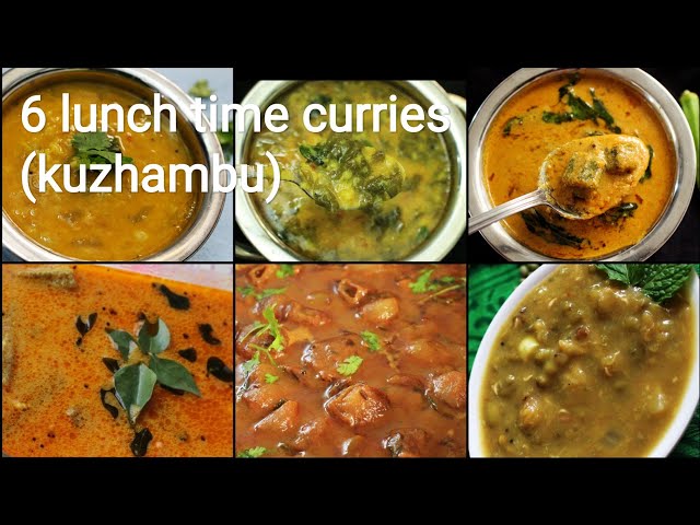 6 lunch time curry recipes - kulambu recipes | Kuzhambu recipes | Curry recipe | Curry for rice