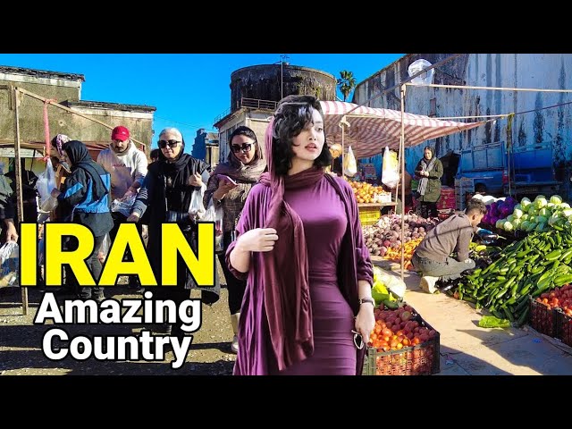 This Is Real IRAN 🇮🇷 Walking in North of IRAN 🇮🇷 Gilan city Daily Market ایران