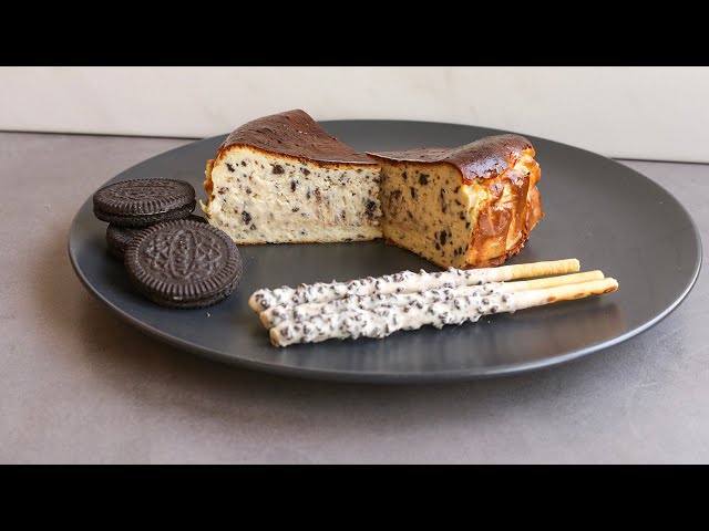 Oreo White Chocolate Burnt Cheesecake | 奥利奥白巧克力烧焦芝士蛋糕