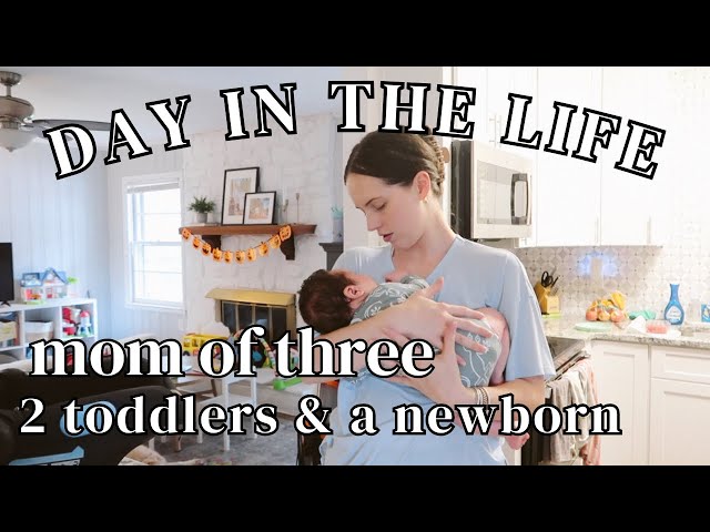 2 toddlers & a 5 week old newborn | DAY IN THE LIFE | new mom of 3 | 2 under 2 vlog