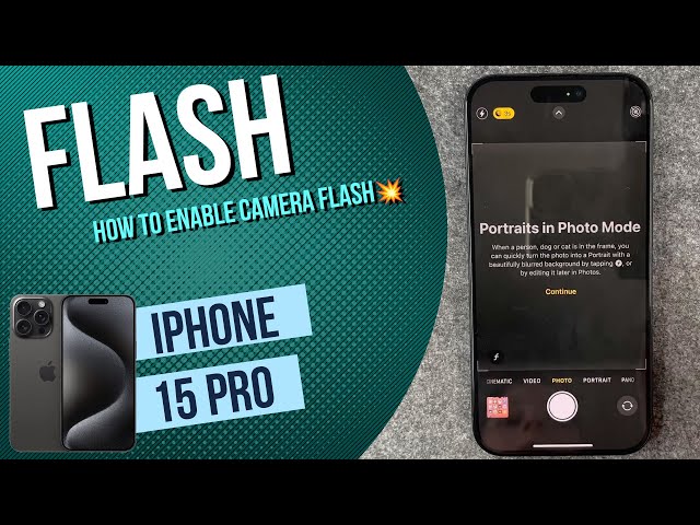 iPhone 15 Pro - How to turn on or off the camera flash  • 📱 • ⚡️ • 📸 • Tutorial