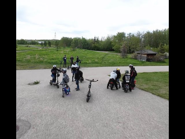 FPV drone footage of PEV Edmonton Group Ride May 25, 2024.