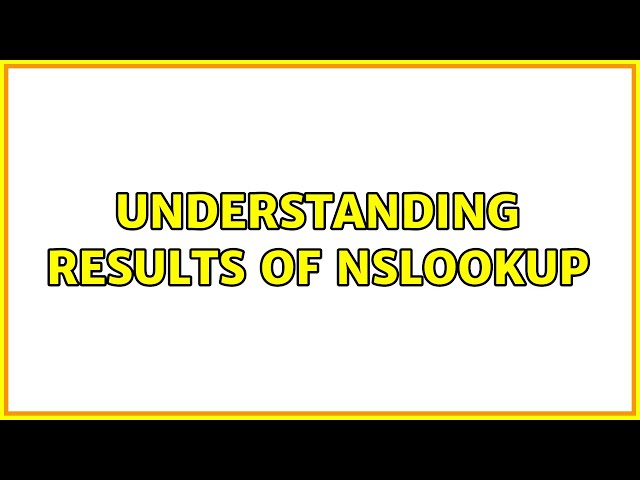 Ubuntu: Understanding results of nslookup