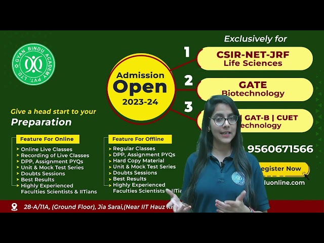 CSIR NET LIFE SCIENCES & GATE IIT-JAM, GATE-B BIOTECHNOOLOGY
