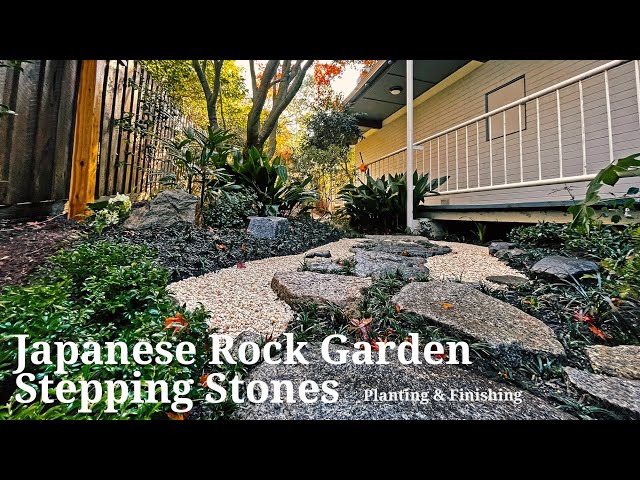 #Final Making Japanese Rock Garden, Stepping Stones garden, Planting and finishing