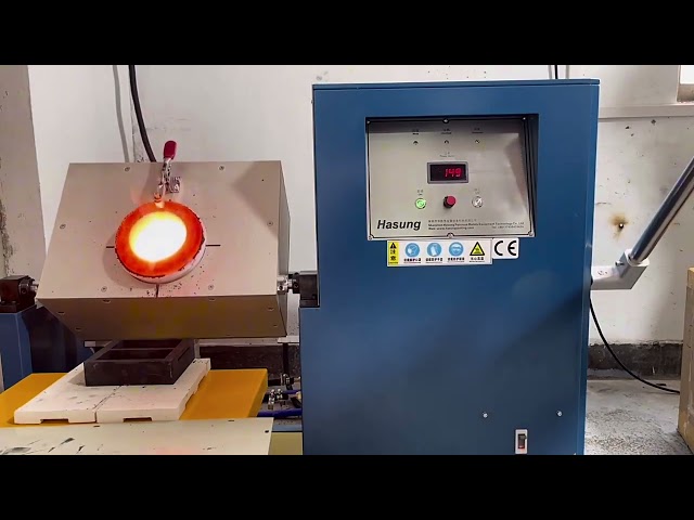 Rotary pouring induction melting furnace for Gold Silver Copper 20KG-100KG#inductionfurnace