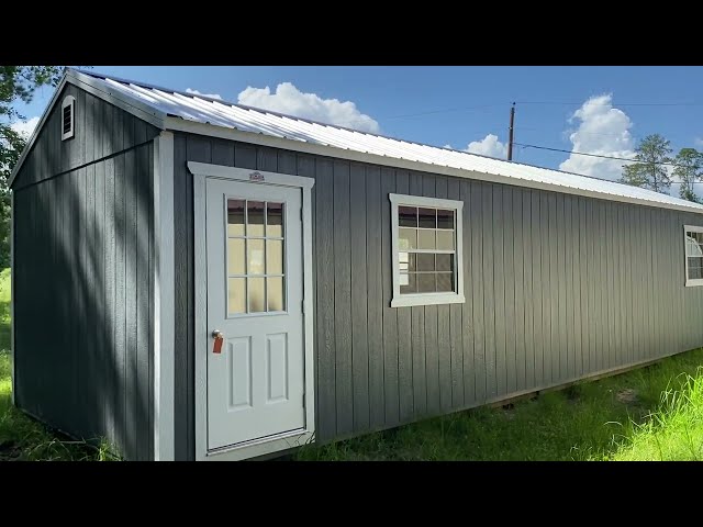 Kountze Tx 12x40 Side Utility with electrical and interior framed wall Howard Sales Stor Mor