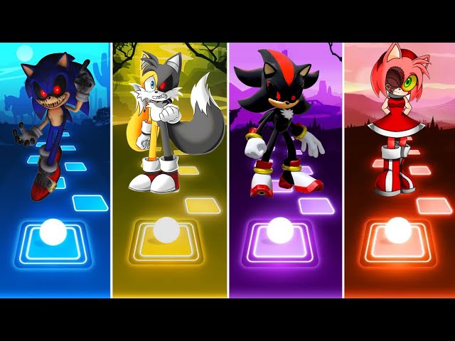 Sonic Exe 🆚 Tails Exe 🆚 Shadow Exe 🆚 Amy Exe || Tiles Hop Gameplay 🎯🎶