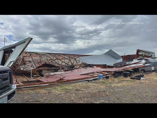 Severe storm rips through Nyssa, Idaho, causing damage to property