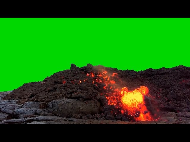 Real Lava Flow 4k Green Screen