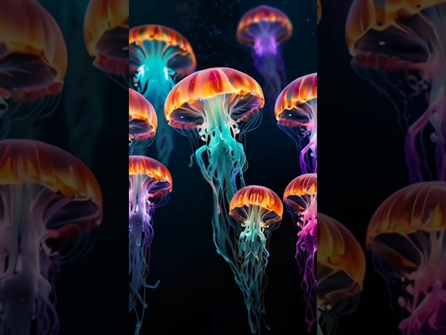 Медузы-синхронистки. jellyfish synchronized swimmers.