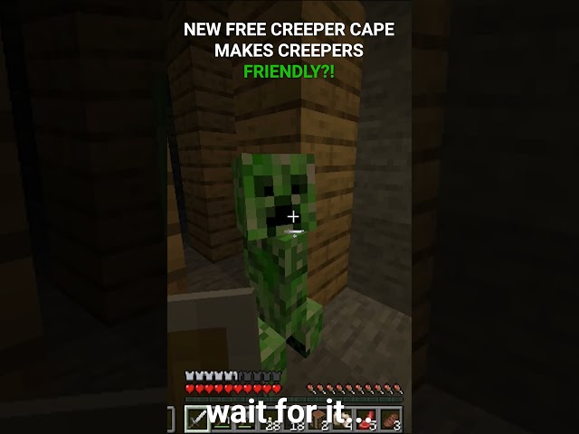New minecraft creeper cape makes creepers FRIENDLY?!?