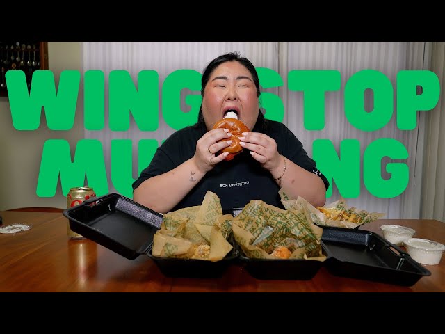 WING•STOP MUKBANG 먹방 *NEW* Lakers Legendary Garlic *FIRST TIME TRYING SANDWICHES*