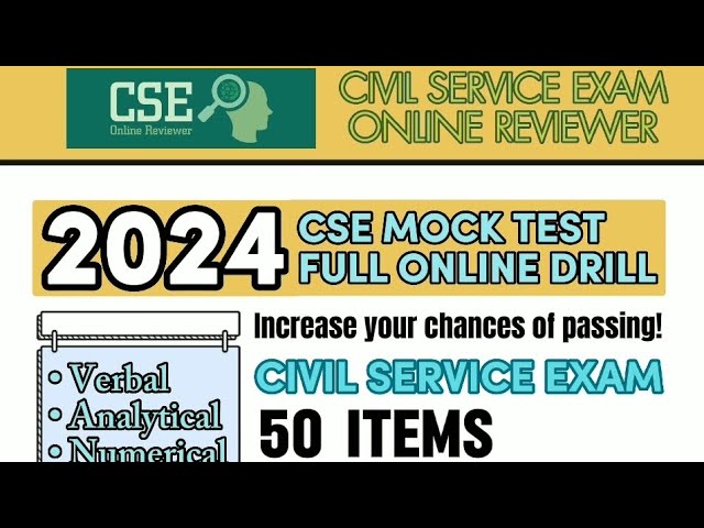 2024 CSE MOCK TEST FULL ONLINE DRILL | Increase your chances of passing!
