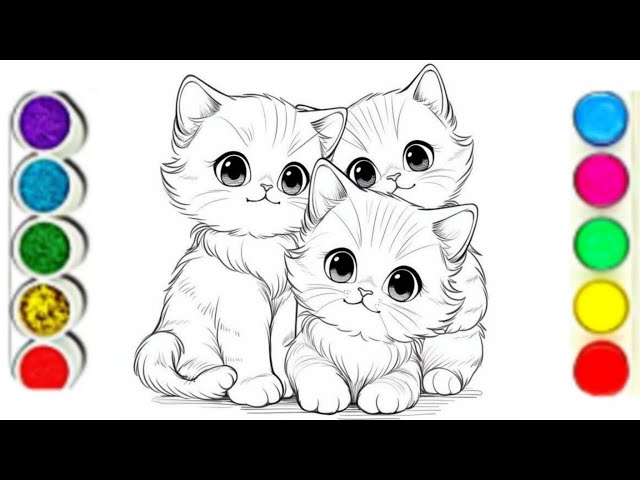 Easy and Amazing coloring in Beautifull Cats | Surprizing Gifts