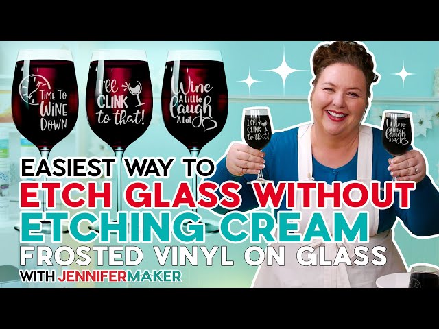 Easiest Way to Etch Glass Without Etching Cream | Frosted Vinyl on Glass