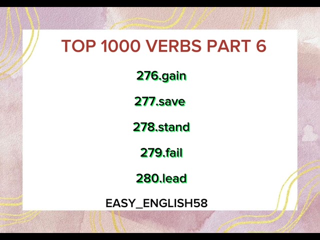 TOP 1000 VERBS PART 6!