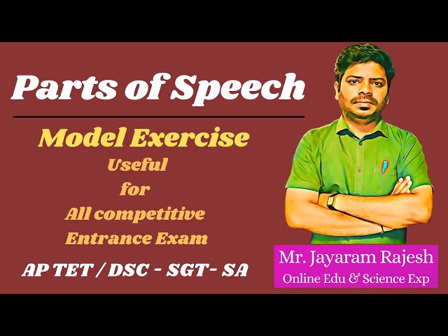 English Basics | Parts of Speech | Model Exercise | Use AP TET/ DSC- SGT - SA | Open Science Class