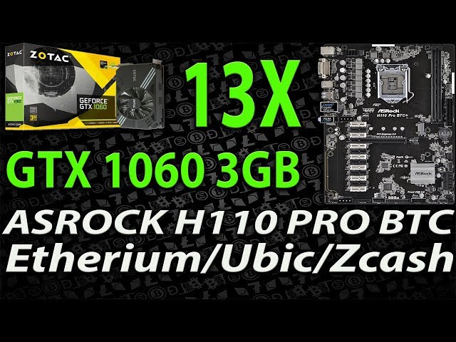Live Episode #41 13x GPU GTX 1060 3GB Ethereum Ubiq Zcash Build with ASROCK H110 Pro BTC